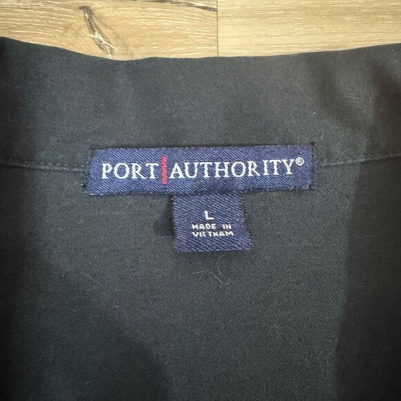 Vintage Men's L Rolling Stones Embroidered Bowling Shirt Blue Retro Wide Stripe - Picture 3 of 6